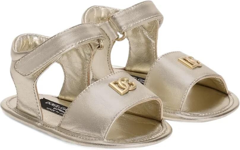 Dolce & Gabbana Kids Sandalen met DG-plakkaat Goud