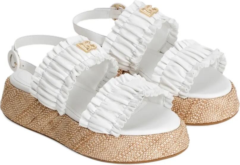 Dolce & Gabbana Kids Sandalen met gelaagd effect en logoplakkaat Wit