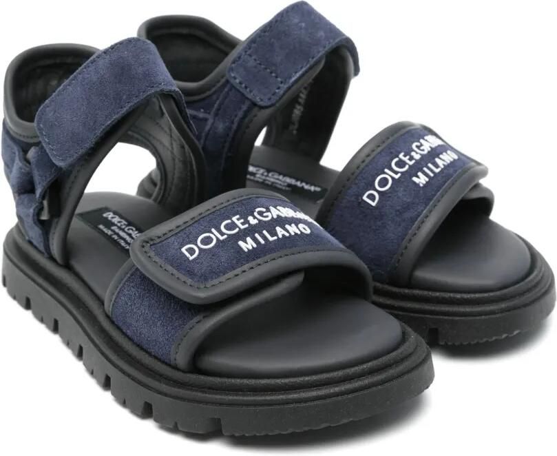 Dolce & Gabbana Kids Sandalen met logo-reliëf Blauw