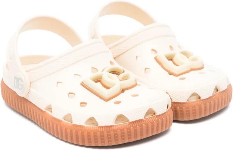 Dolce & Gabbana Kids Sandalen met logo-reliëf Geel