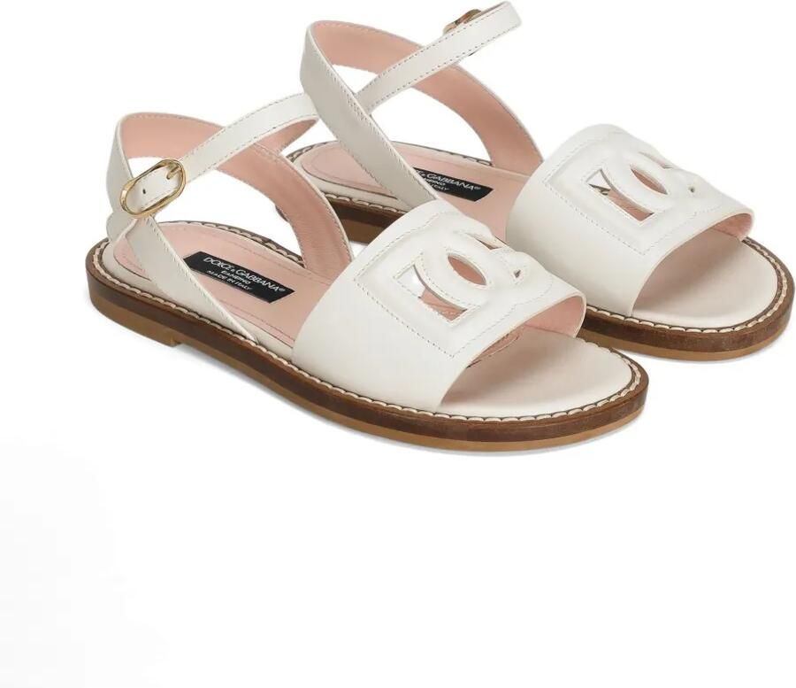 Dolce & Gabbana Kids Sandalen met logo Wit