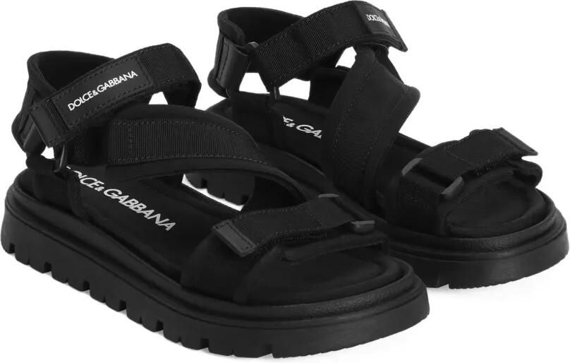 Dolce & Gabbana Kids Sandalen met logobandje Zwart