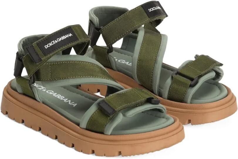 Dolce & Gabbana Kids Sandalen met logopatch Groen