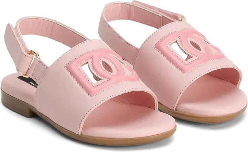 Dolce & Gabbana Kids Sandalen met logopatch Roze