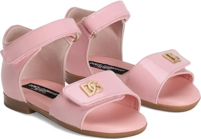 Dolce & Gabbana Kids Sandalen met logoplakkaat Roze