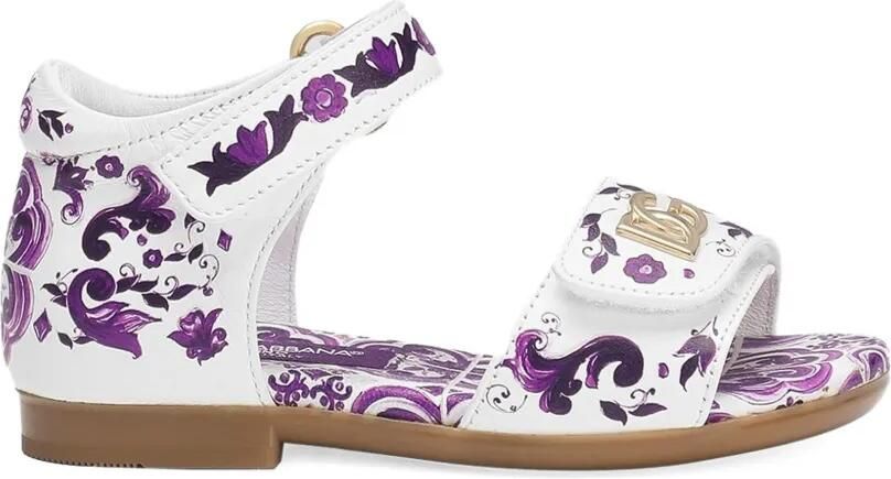 Dolce & Gabbana Kids Sandalen met logoplakkaat Wit