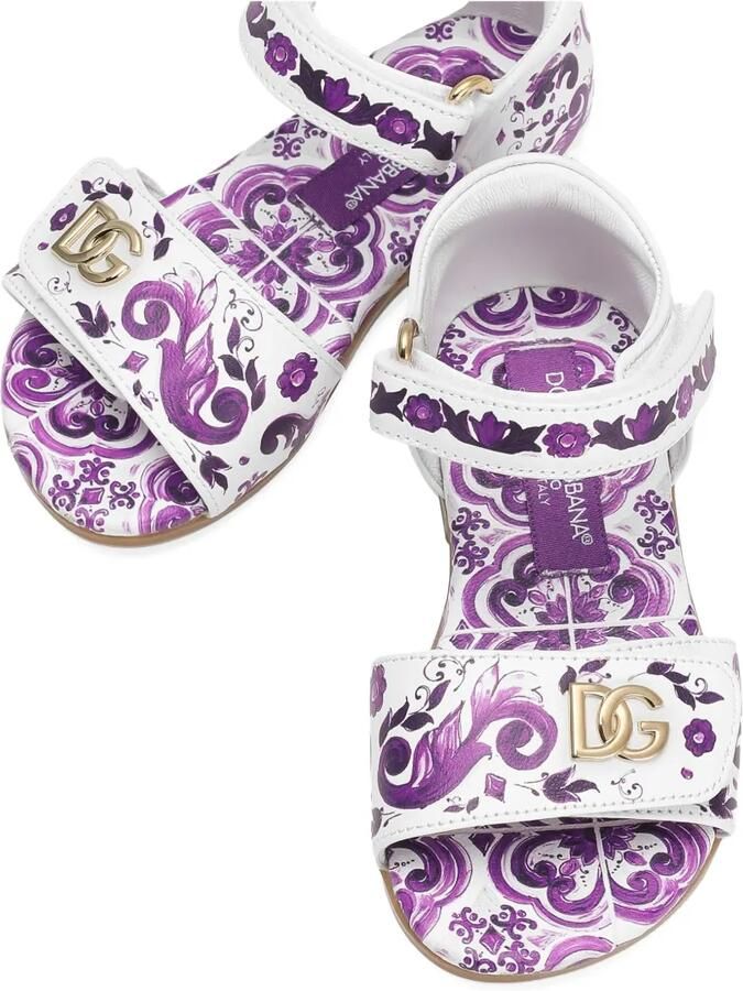Dolce & Gabbana Kids Sandalen met logoplakkaat Wit - Foto 2