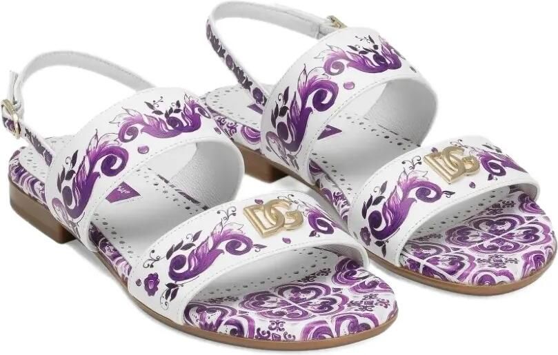 Dolce & Gabbana Kids Sandalen met logoplakkaat Wit