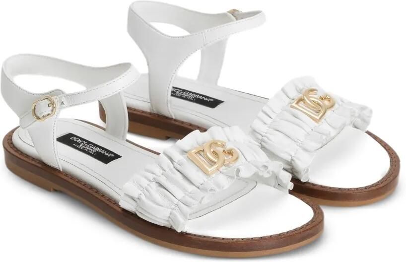 Dolce & Gabbana Kids Sandalen met logoplakkaat Wit