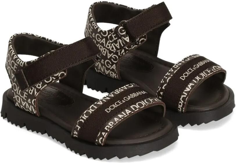 Dolce & Gabbana Kids Sandalen met logoprint Zwart