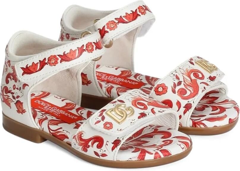 Dolce & Gabbana Kids Sandalen met print Wit