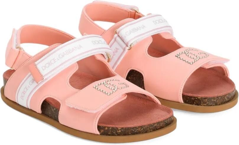 Dolce & Gabbana Kids Sandalen met stras Roze