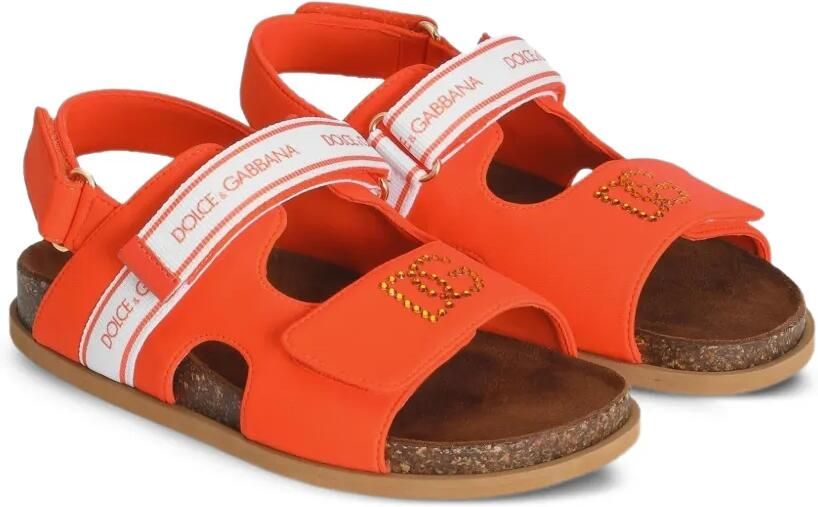 Dolce & Gabbana Kids Sandalen met strass Oranje