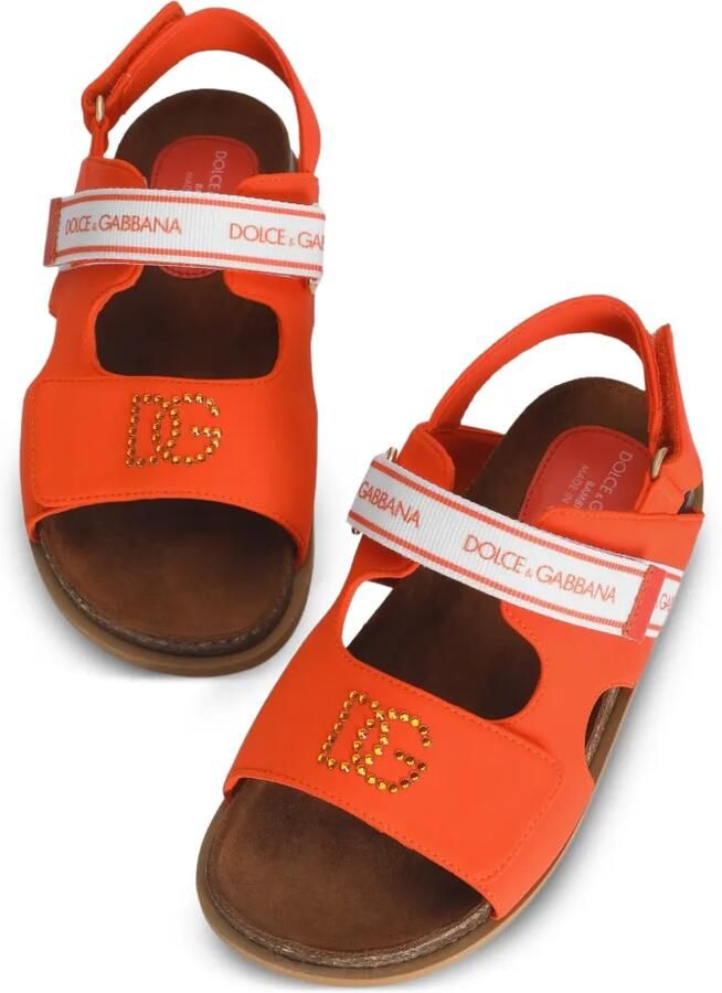 Dolce & Gabbana Kids Sandalen met strass Oranje - Foto 2