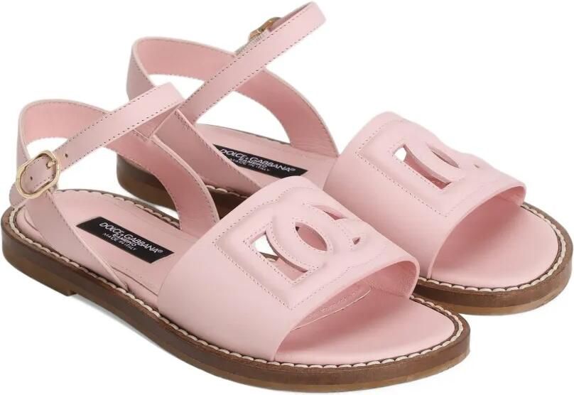 Dolce & Gabbana Kids Sandalen met uitgesneden logo Roze