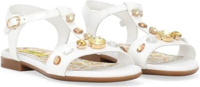Dolce & Gabbana Kids Sandalen verfraaid met kristallen Wit