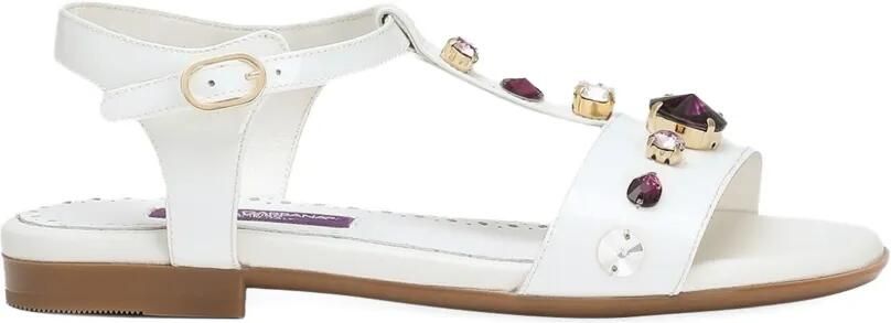 Dolce & Gabbana Kids Sandalen verfraaid met stras Wit