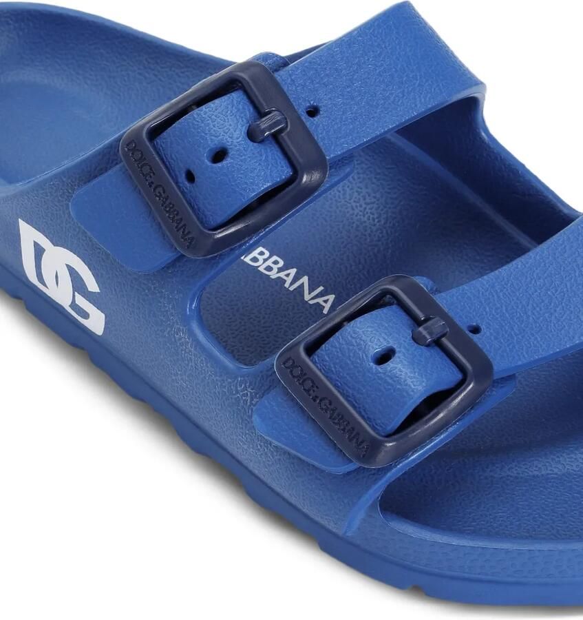 Dolce & Gabbana Kids Slippers met logo en gesp Blauw - Foto 2