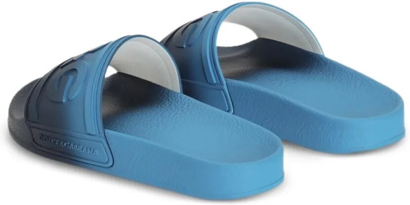 Dolce & Gabbana Kids Slippers met logo-reliëf Blauw - Foto 4