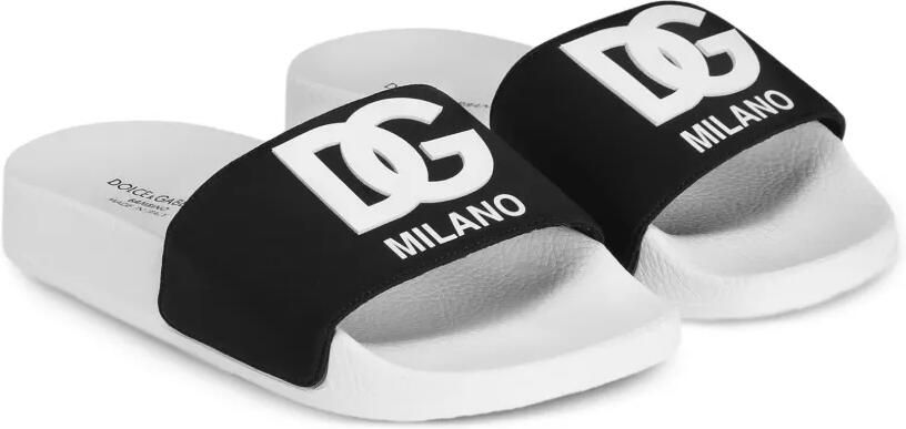 Dolce & Gabbana Kids Slippers met logo Wit