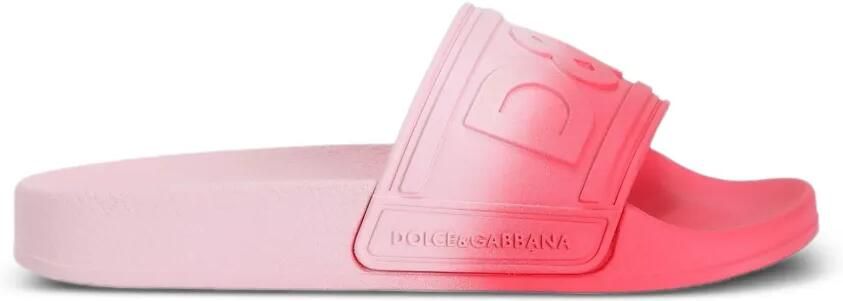 Dolce & Gabbana Kids Slippers met reliëf Roze