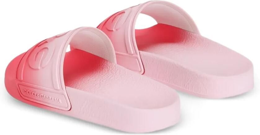 Dolce & Gabbana Kids Slippers met reliëf Roze - Foto 3