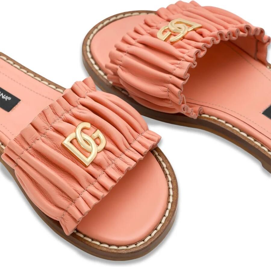 Dolce & Gabbana Kids Slippers van nappaleer Roze - Foto 2