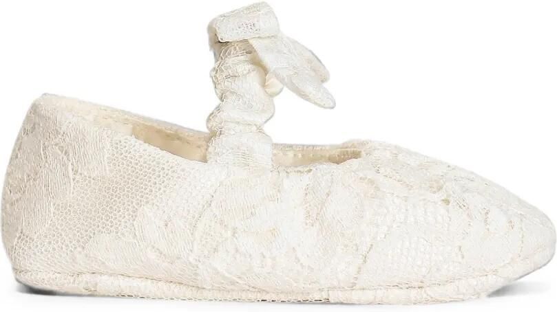 Dolce & Gabbana Kids Slofjes met strik en kant Beige