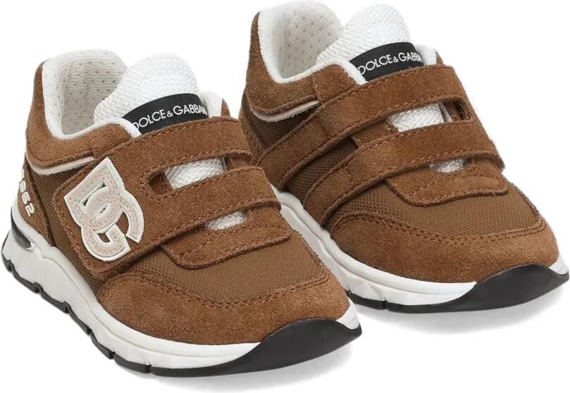 Dolce & Gabbana Kids Sneakers met DG-logoband Bruin