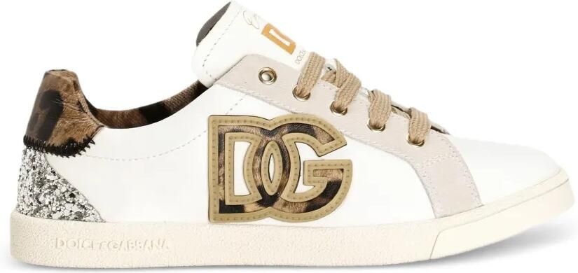 Dolce & Gabbana Kids Sneakers met dierenprint Wit