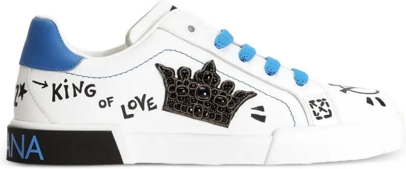Dolce & Gabbana Kids Sneakers met kroonpatroon Wit