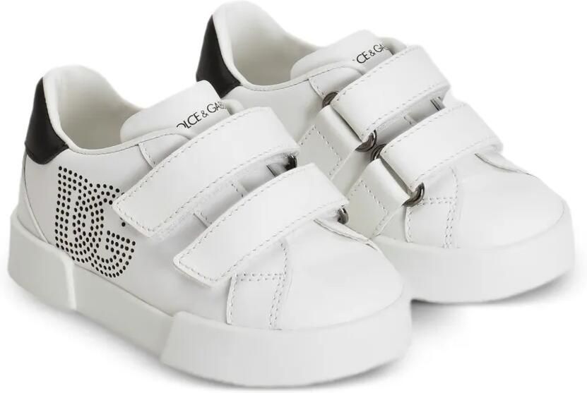 Dolce & Gabbana Kids Sneakers met patch en bandje Wit
