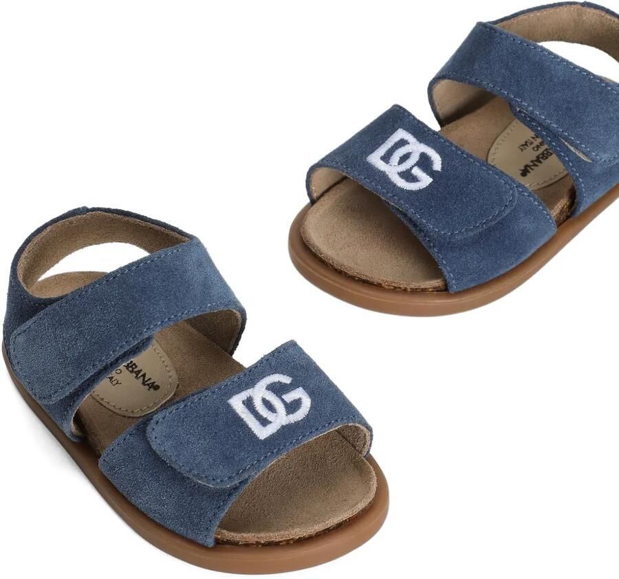 Dolce & Gabbana Kids Split leren sandalen met borduurwerk Blauw - Foto 2