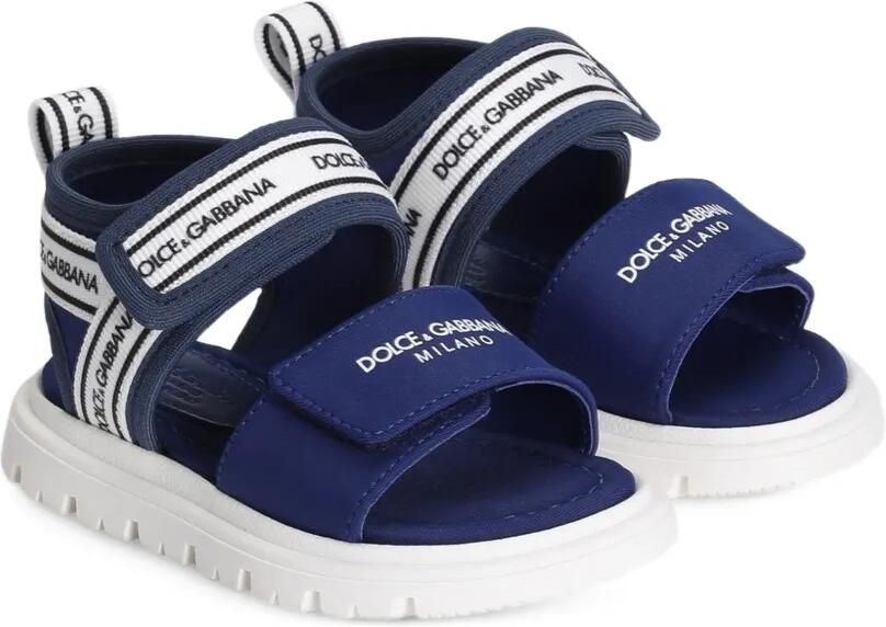 Dolce & Gabbana Kids Stoffen sandalen Blauw