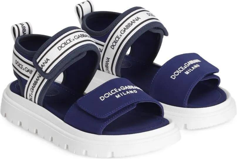 Dolce & Gabbana Kids Stoffen sandalen Blauw