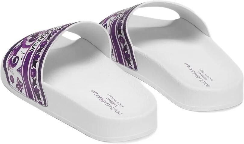 Dolce & Gabbana Kids Teenslippers met Majolica-print Wit - Foto 3