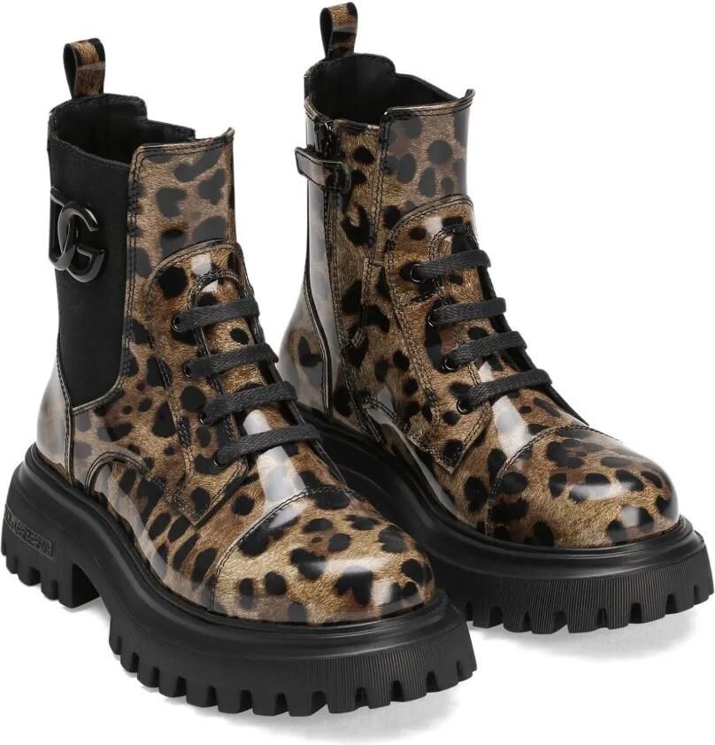 Dolce & Gabbana Kids Veterlaarzen met luipaardprint Bruin