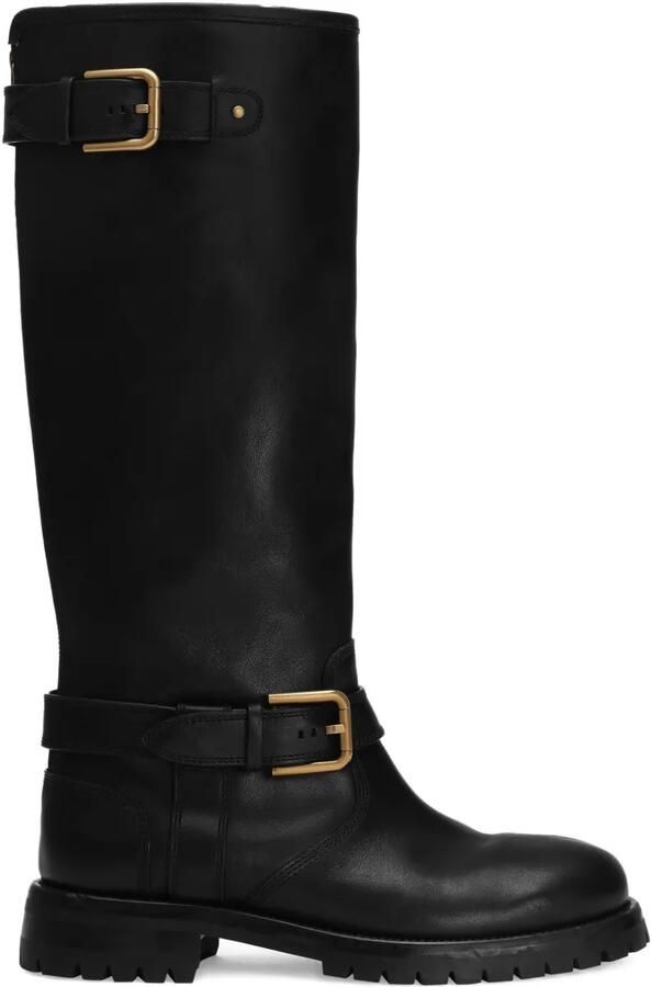 Dolce & Gabbana Knielaarzen met gespdetail Zwart