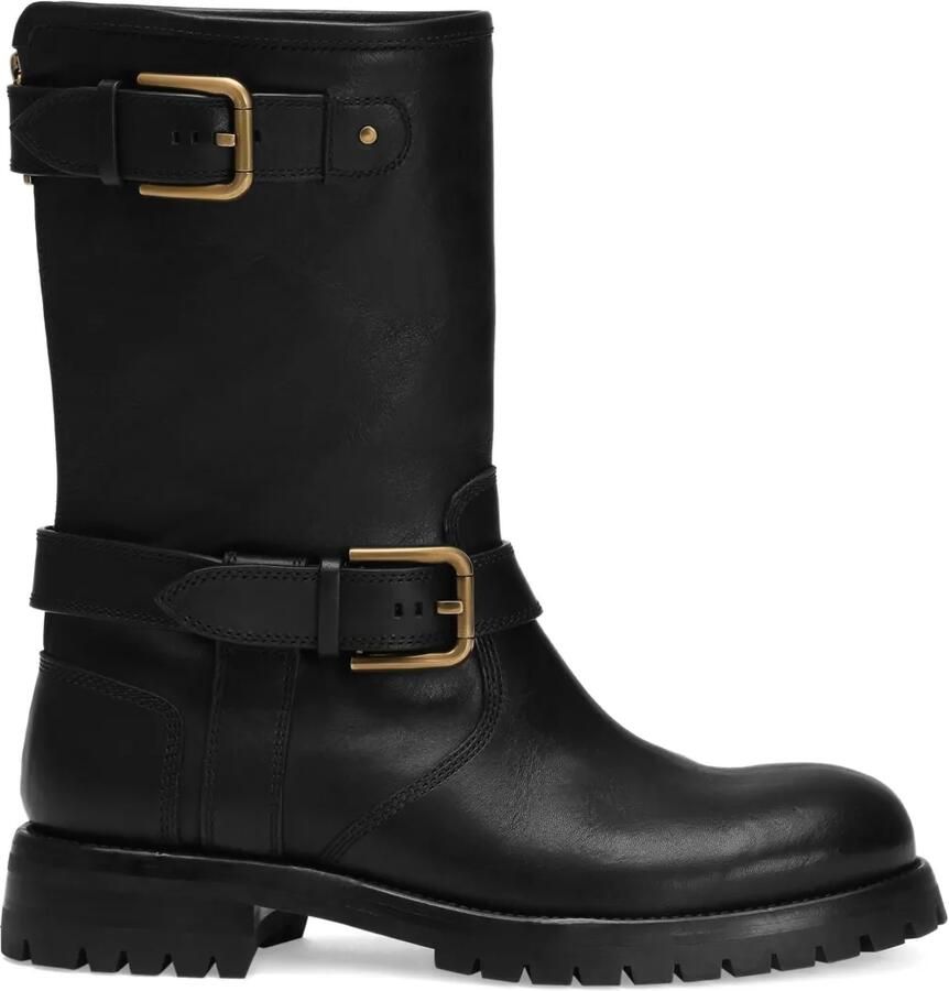Dolce & Gabbana Knielaarzen met gespdetail Zwart