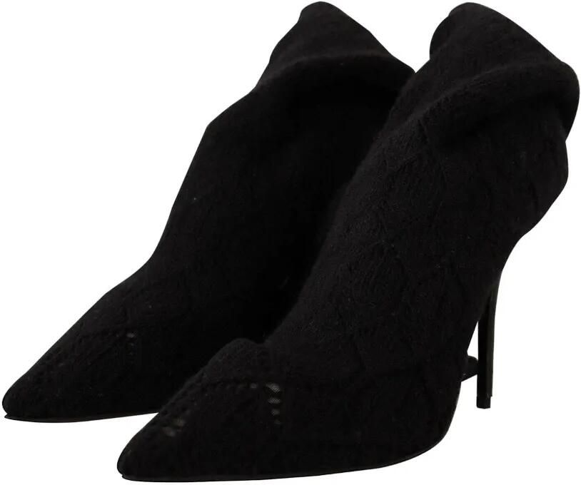 Dolce & Gabbana Knielaarzen met puntige neus Zwart - Foto 3