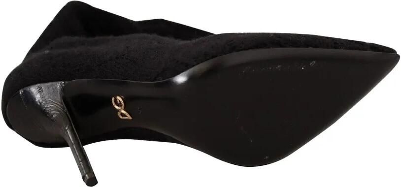 Dolce & Gabbana Knielaarzen met puntige neus Zwart - Foto 5