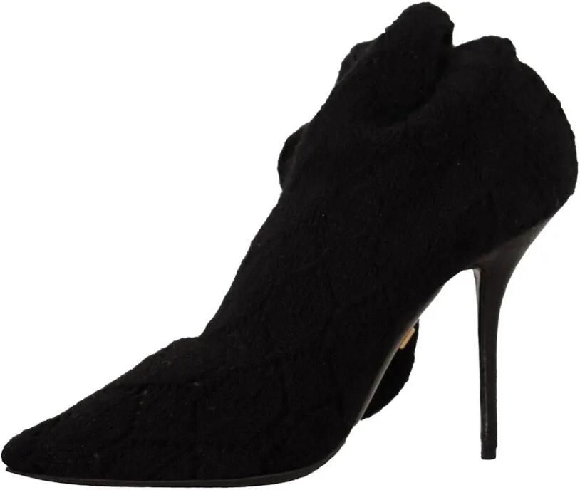 Dolce & Gabbana Knielaarzen met puntige neus Zwart - Foto 2