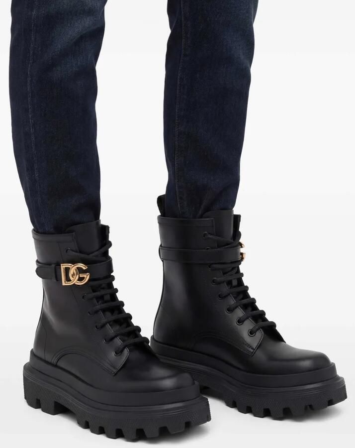 Dolce & Gabbana Laarzen met logogesp Zwart - Foto 4