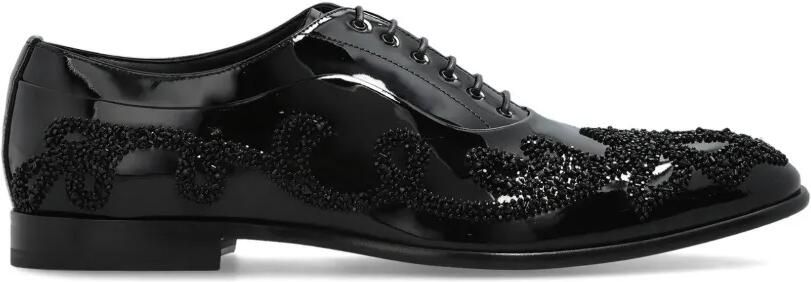 Dolce & Gabbana Lakleren Oxford schoenen verfraaid met kralen Zwart