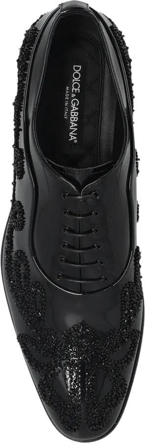 Dolce & Gabbana Lakleren Oxford schoenen verfraaid met kralen Zwart - Foto 3