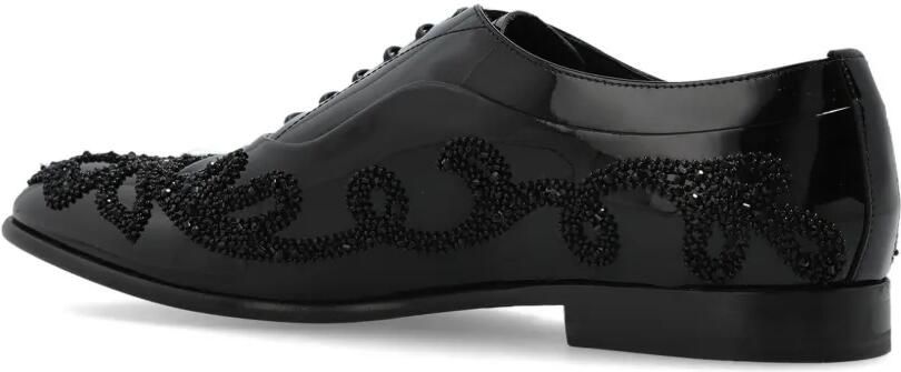 Dolce & Gabbana Lakleren Oxford schoenen verfraaid met kralen Zwart - Foto 2
