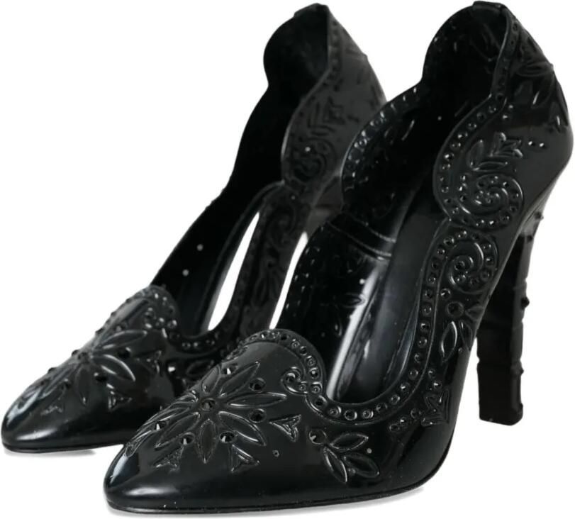 Dolce & Gabbana Lakleren pumps met uitgesneden bloemen Zwart - Foto 4