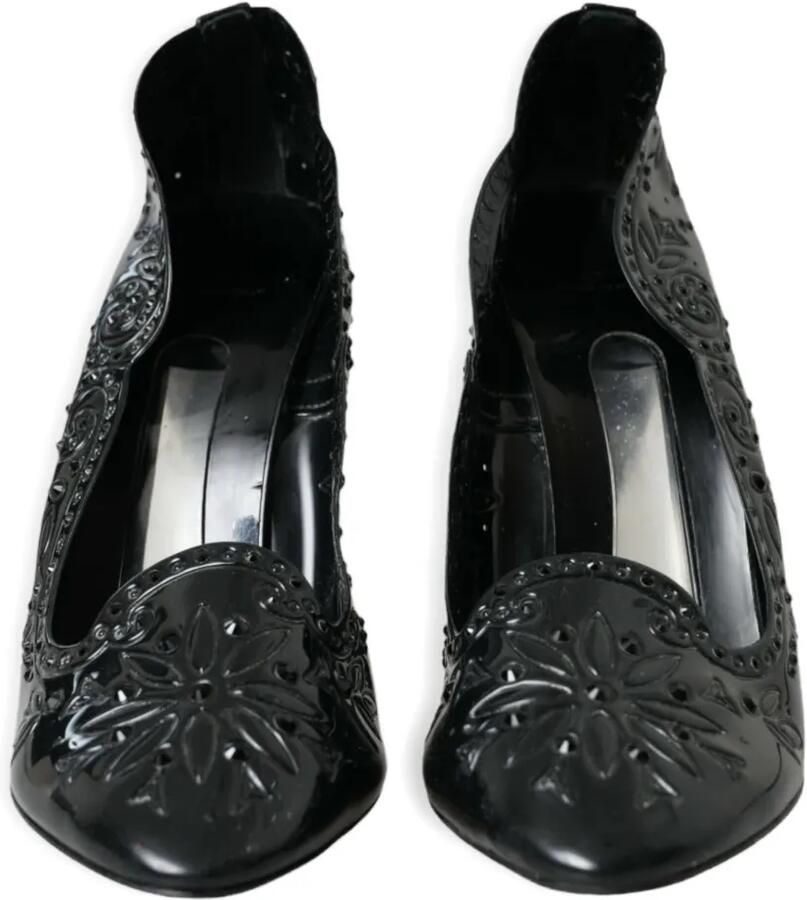 Dolce & Gabbana Lakleren pumps met uitgesneden bloemen Zwart - Foto 2