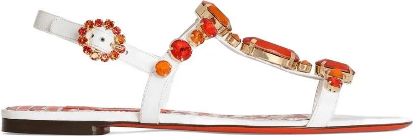 Dolce & Gabbana Lakleren sandalen met borduurwerk Wit