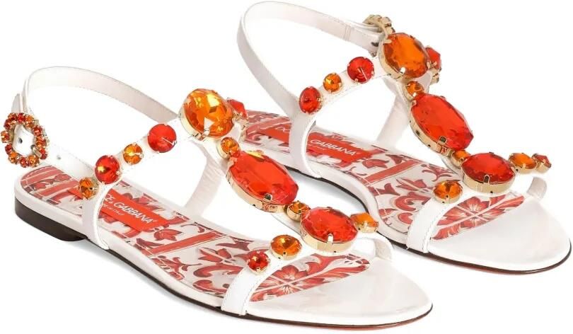 Dolce & Gabbana Lakleren sandalen met borduurwerk Wit - Foto 3